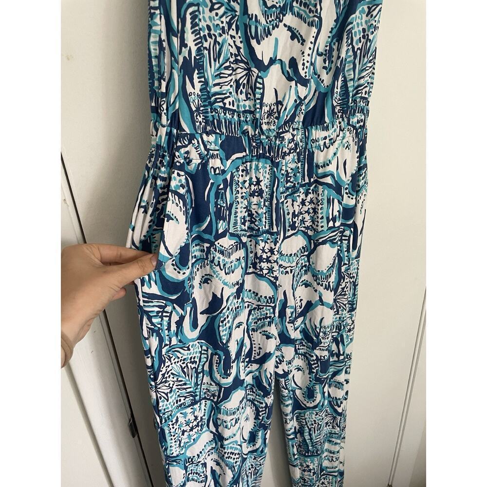 Lilly Pulitzer Ailsie Strapless Jumpsuit Romper Blue Keep On Trunkin Size Small - Picture 5 of 8